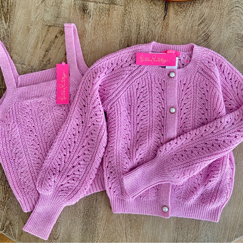 NWT Lilly Pulitzer "Zabrina" Sweater Set Lilac Rose Marl
